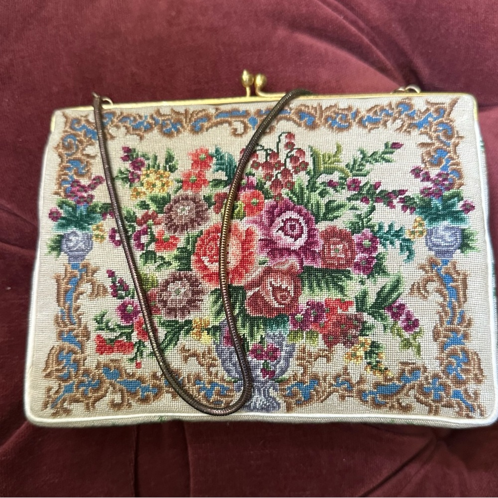 Floral Needlepoint Women's Bag